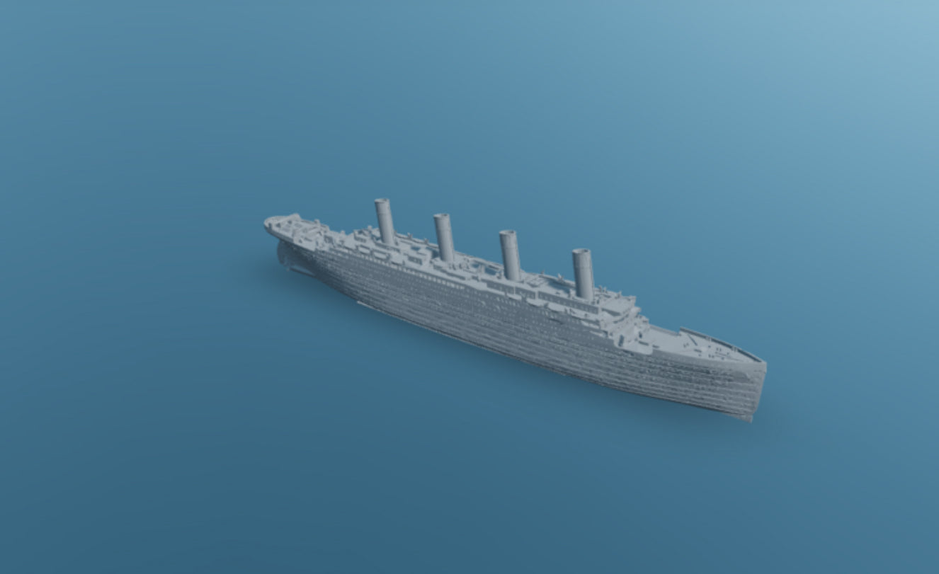 3D Printed Mini Titanic Model White